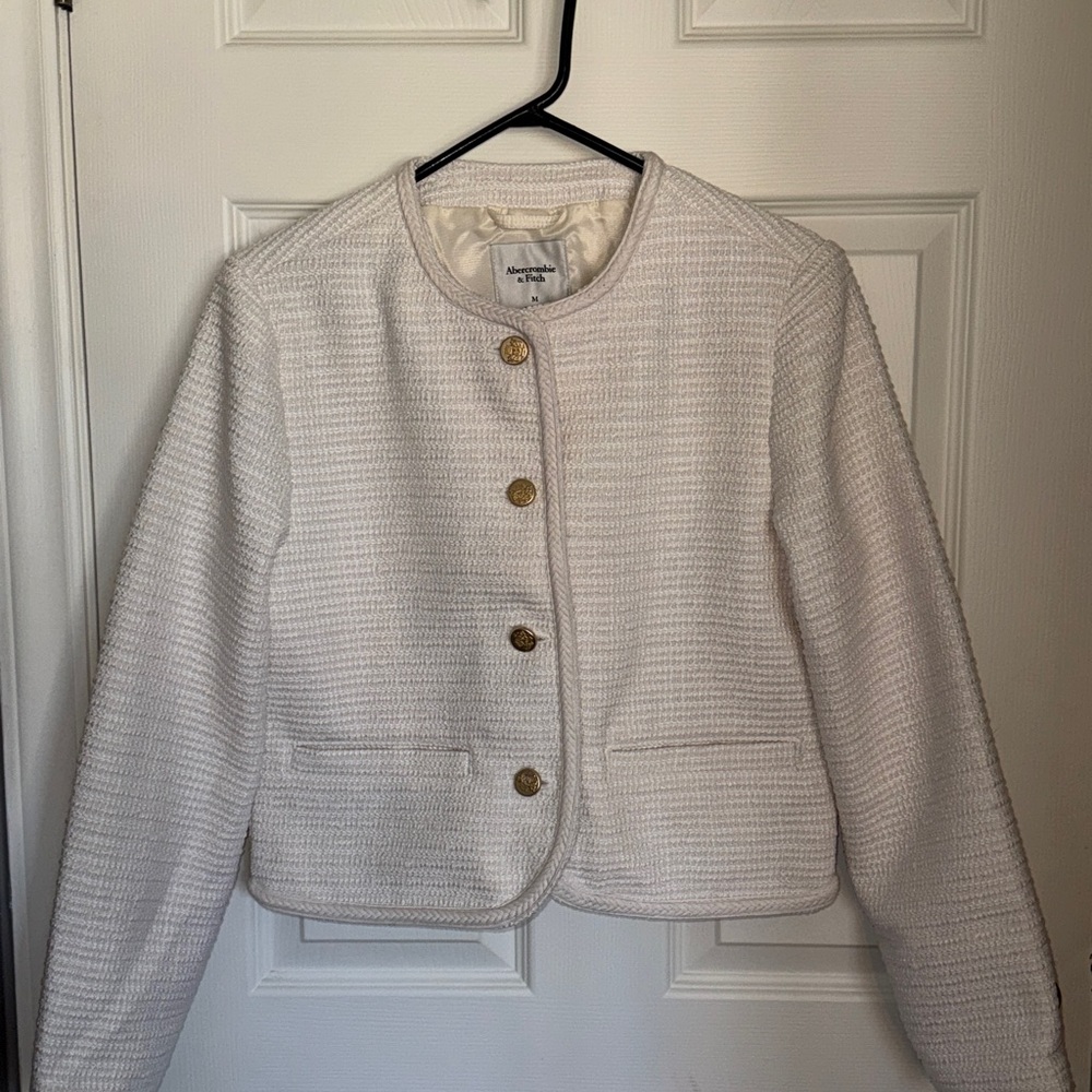 NWT Abercrombie White Textured Women's Jacket